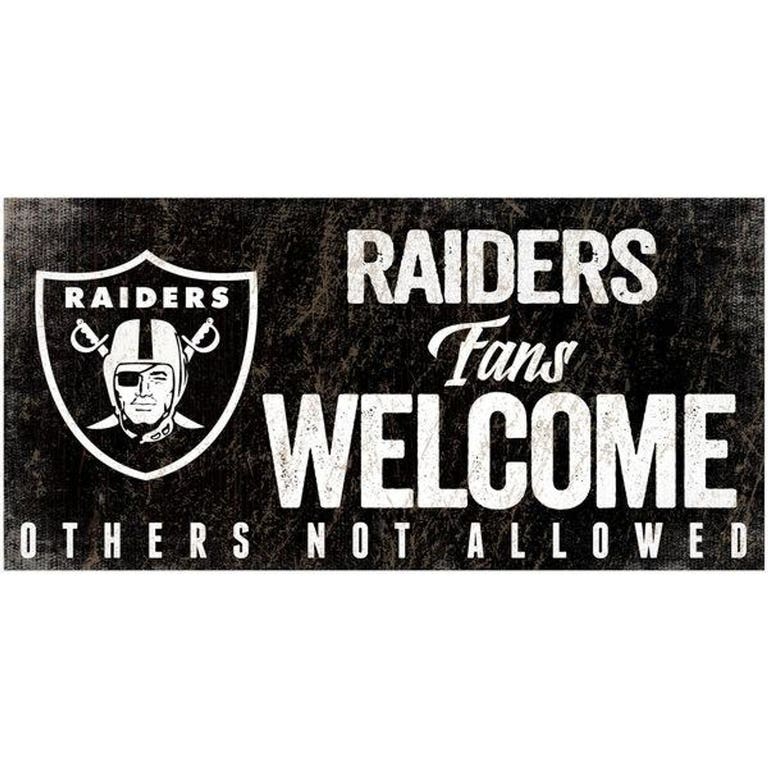 Las Vegas Raiders Wood Welcome Sign