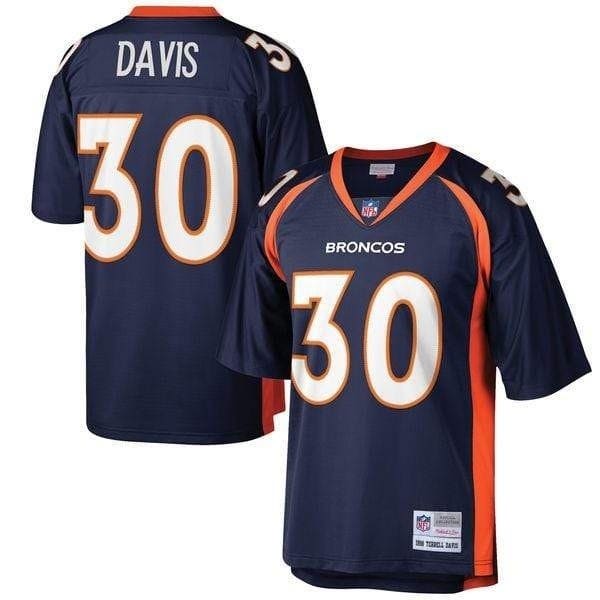 Denver Broncos 1998 Terrell Davis #30 Navy Mitchell and Ness Jersey