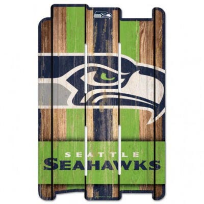 Seattle Seahawks Wood Fence Plank Sign 11x17"