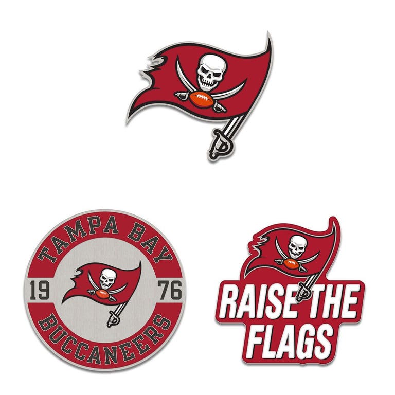 Tampa Bay Buccaneers Enamel Pin Set 3 Piece