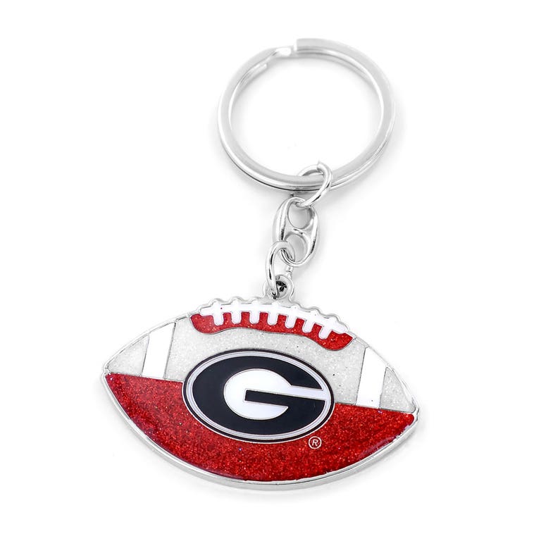 Georgia Bulldogs Glitter Football Keychain