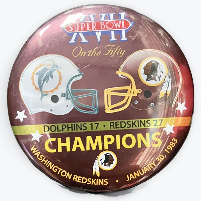 Washington Redskins Super Bowl XVII Champions Button