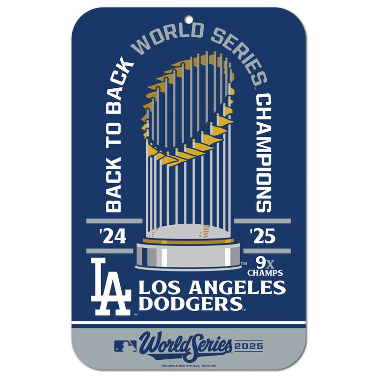 Los Angeles Dodgers 2025 World Series Champions Back to Back Lockeroom Sign
