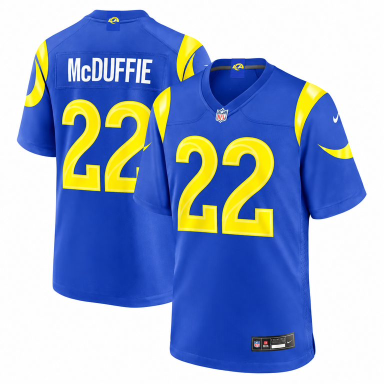 Los Angeles Rams Trent McDuffie #22 Royal Blue Nike Game Jersey