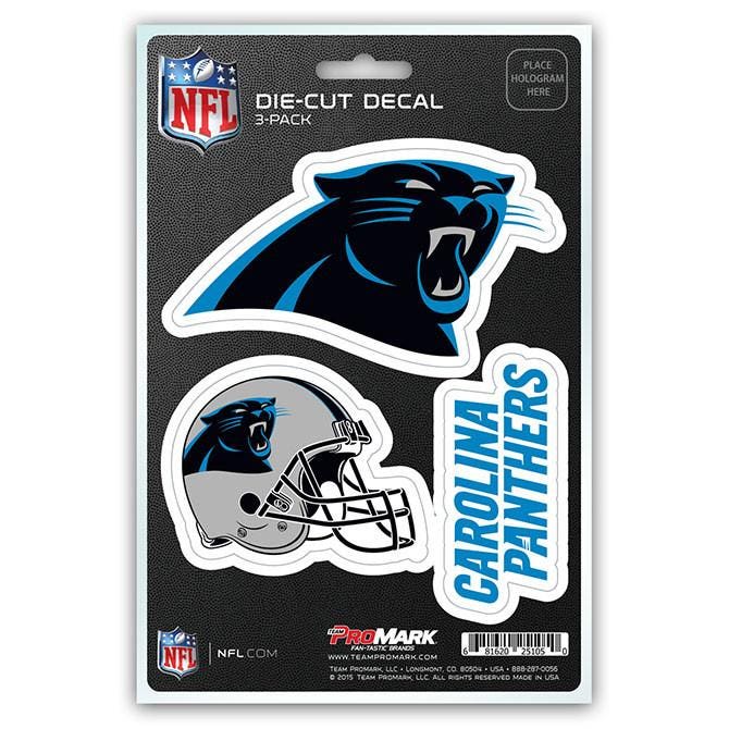 Carolina Panthers Die Cut Team Decals 3pk