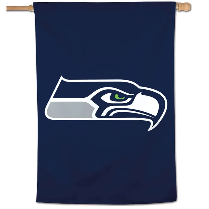 Seattle Seahawks Navy Primary Logo Vertical House Flag 28x40"