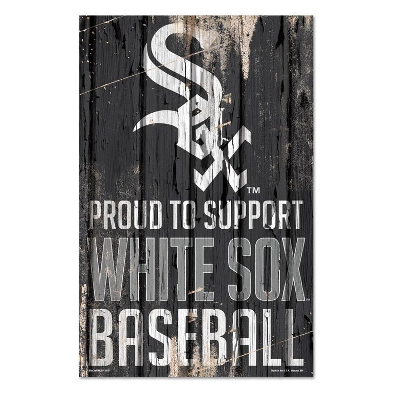 Chicago White Sox Proud to Support Wooden Sign 11x17"