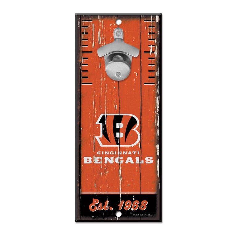 Cincinnati Bengals Wood Bottle Opener 5x11"