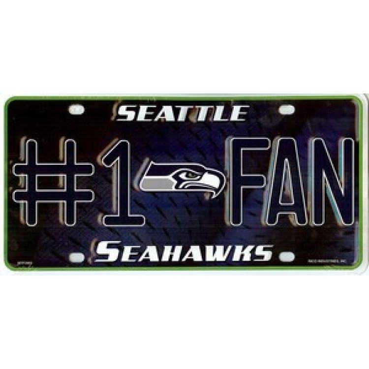 Seattle Seahawks #1 Fan License Plate