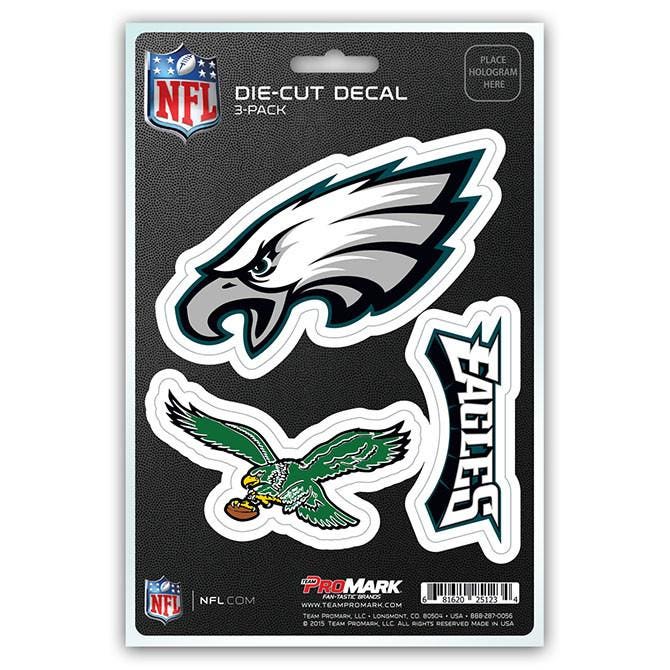 Philadelphia Eagles Die Cut Team Decals 3pk