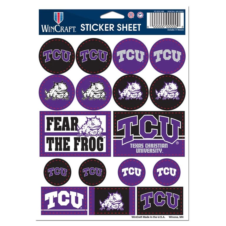 TCU Horned Frogs Vinyl Decal Sheet 5x7"