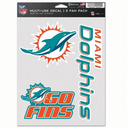Miami Dolphins Multi Use 3 Pack Fan Decals