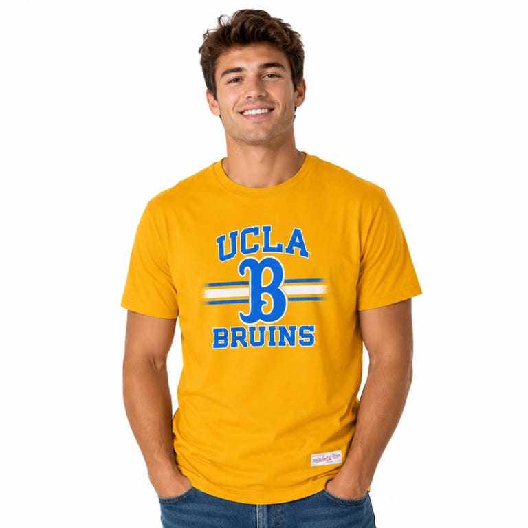 UCLA Bruins Gold Vintage Stripes Mitchell and Ness Shirt