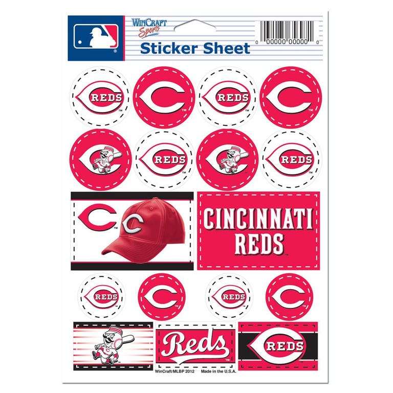 Cincinnati Reds Vinyl Decal Sheet 5x7"