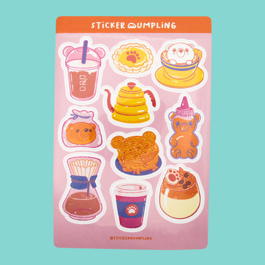 Honey Bear Cafe Sticker Sheet