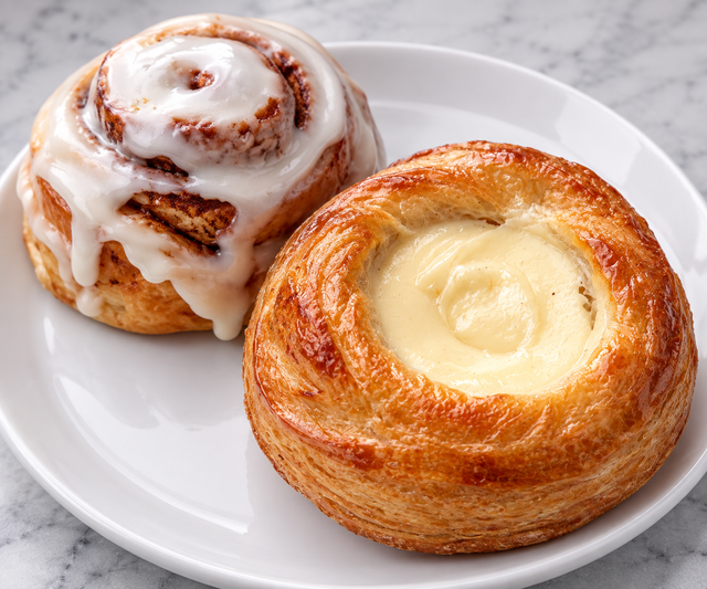 Glazed Cinnamon Roll or Cheese Danish