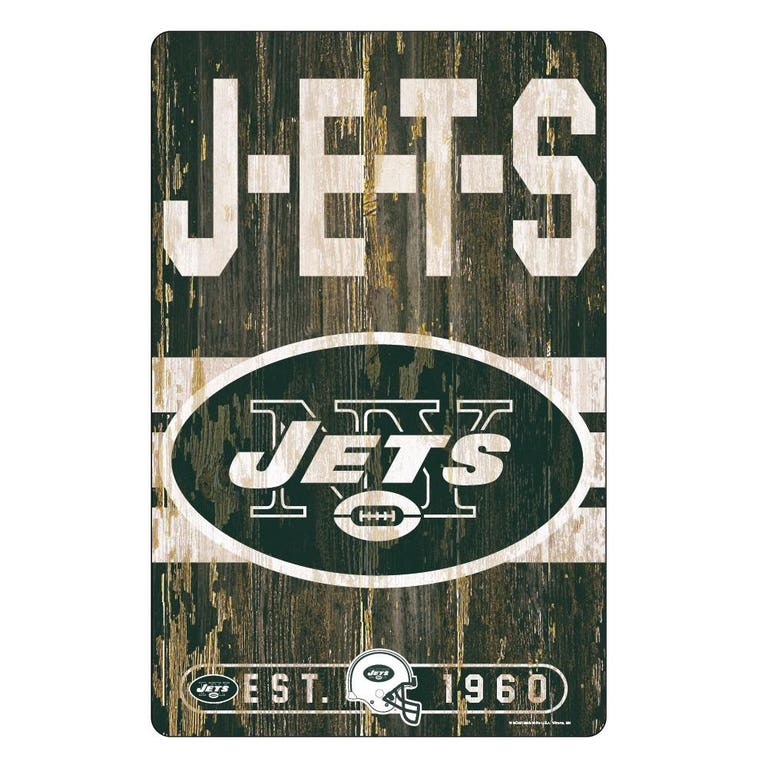 New York Jets Wood Slogan Sign 11x17"