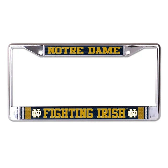 Notre Dame Fighting Irish Jersey Stripes Chrome License Plate Frame