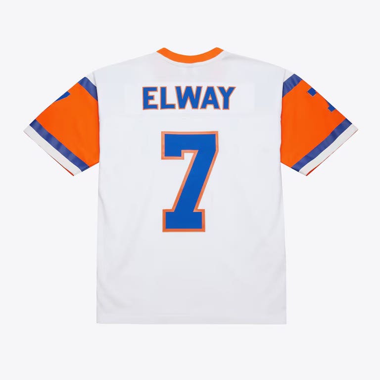 Denver Broncos 1994 John Elway #7 Mitchell and Ness White Jersey