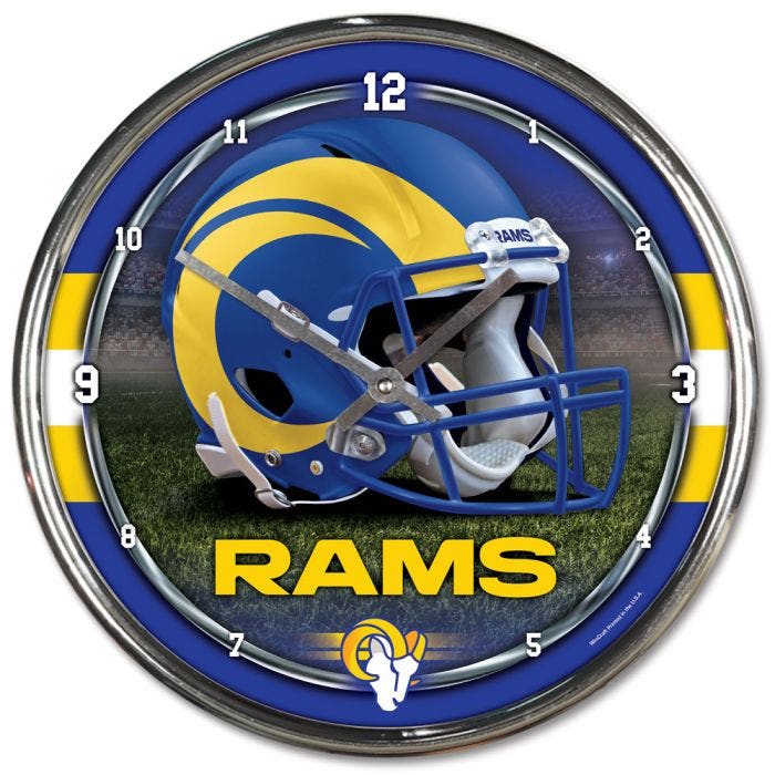 Los Angeles Rams Round Chrome Wall Clock