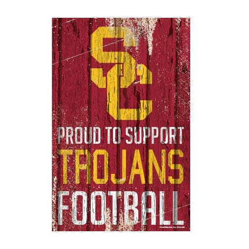 USC Trojans Proud to Support Wooden Sign 11x17"