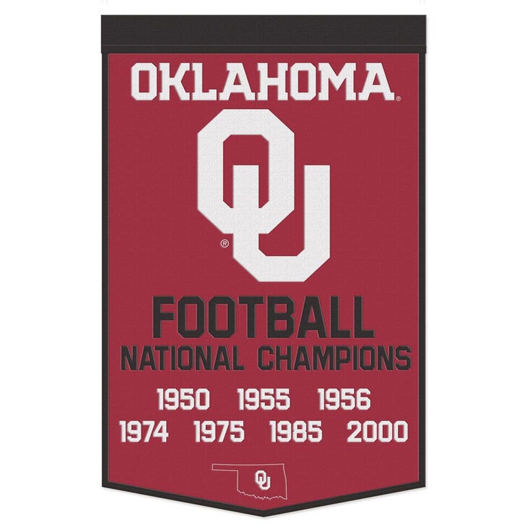 Oklahoma Sooners Wool Football Dynasty Championship Banner 24x38"