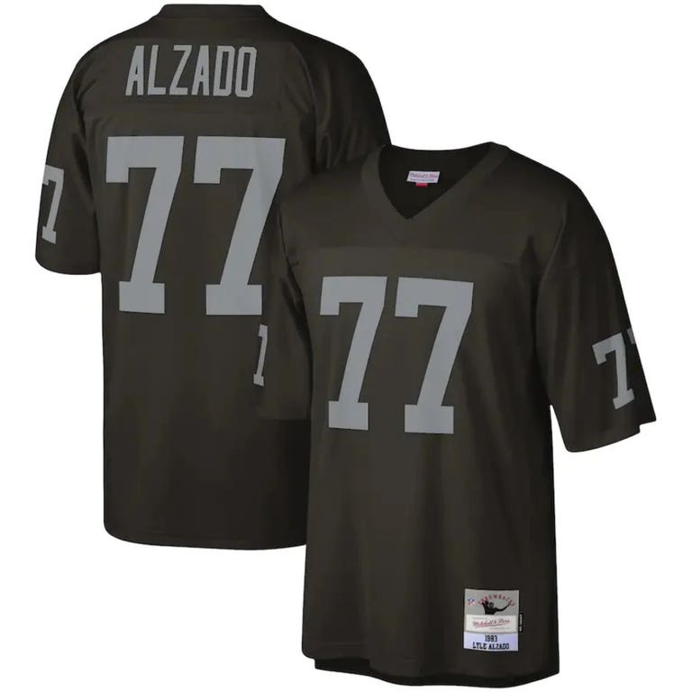Oakland Raiders Lyle Alzado #77 Black Mitchell and Ness Jersey