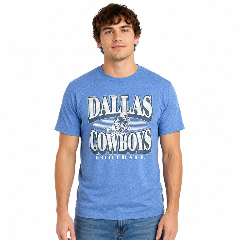 Dallas Cowboys Heathered Blue Retro Tri-blend Shirt