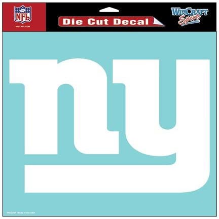 New York Giants White Perfect Cut Decal 8x8"