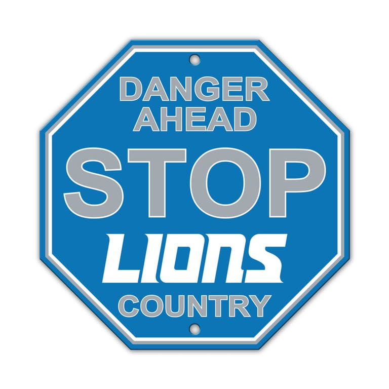Detroit Lions Stop Sign 12x12"