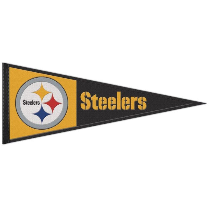 Pittsburgh Steelers Embroidered Wool Logo Pennant 13x32"