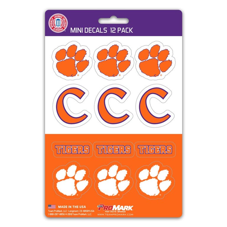 Clemson Tigers Mini Decals 12pk Set