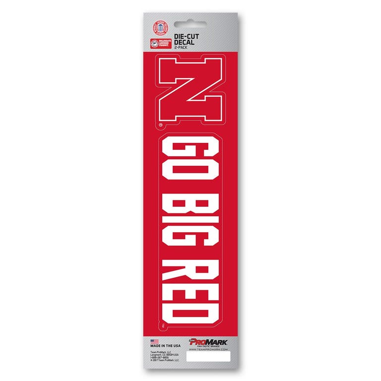 Nebraska Huskers Slogan Die Cut Decal 2pk