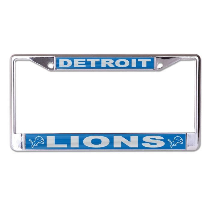 Detroit Lions Chrome License Plate Frame with Acrylic Inserts