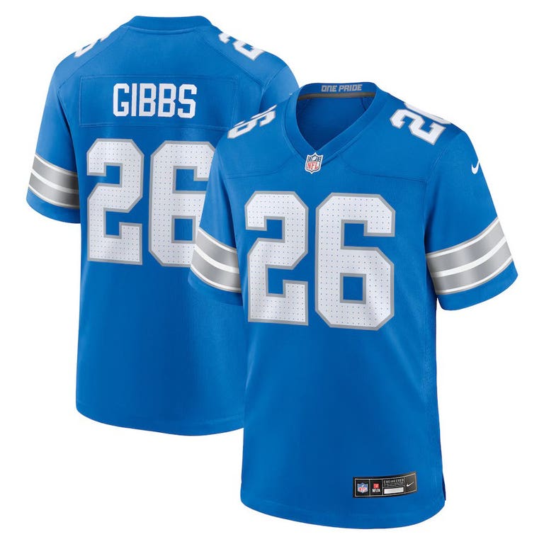 Detroit Lions Jahmyr Gibbs #26 Blue Nike Game Jersey