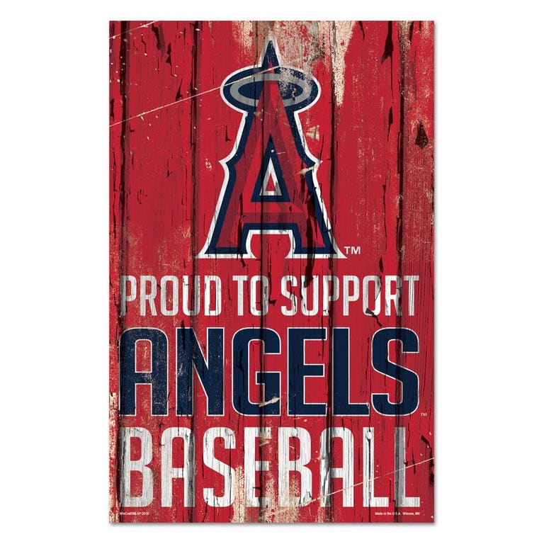 Los Angeles Angels Proud to Support Wooden Sign 11x17"