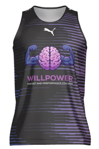 Willpower Training Singlet – Black striped design
