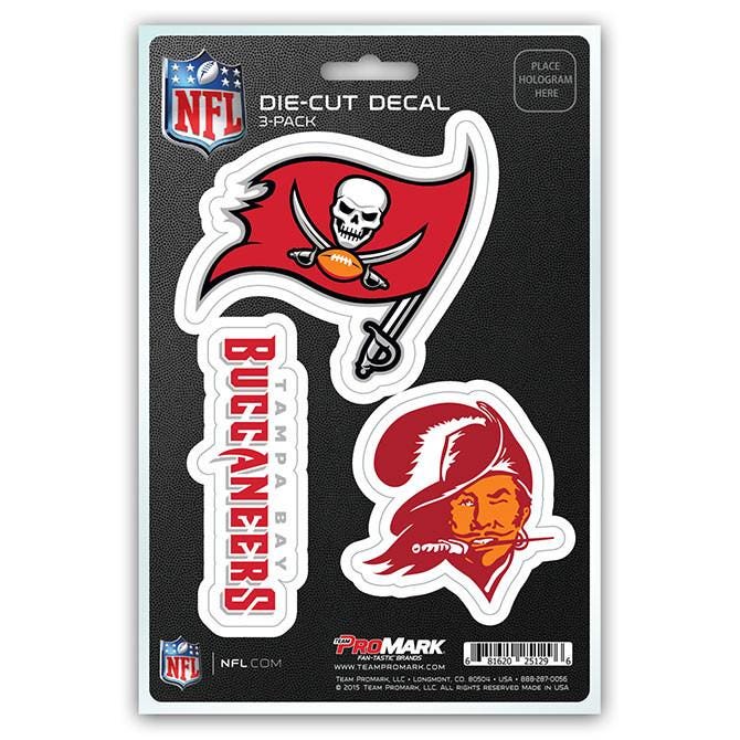 Tampa Bay Buccaneers Die Cut Team Decals 3pk