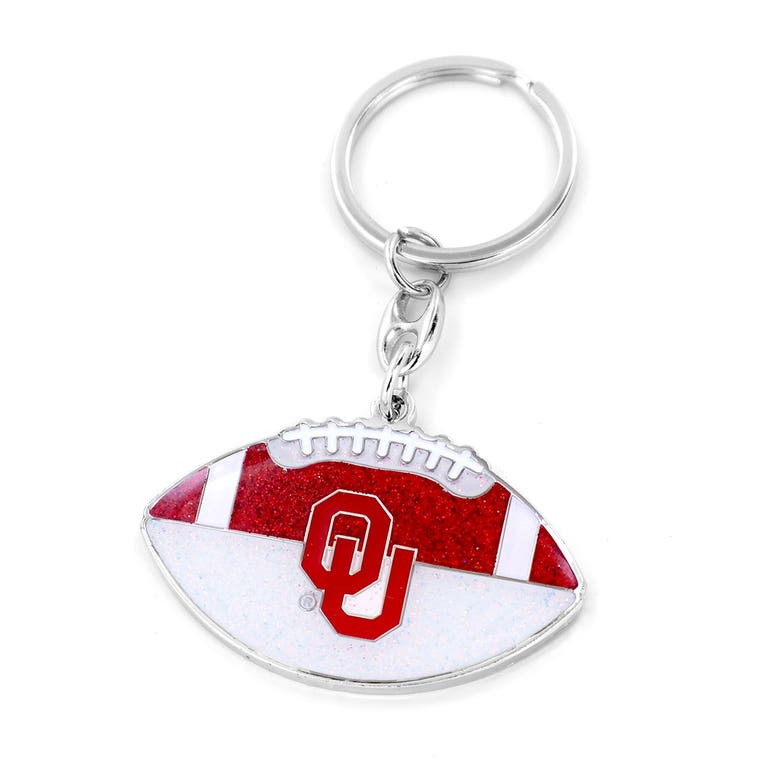Oklahoma Sooners Glitter Football Keychain