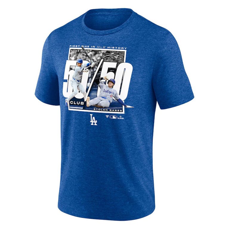 Los Angeles Dodgers Shohei Ohtani Royal Official 50/50 MLB Record Shirt
