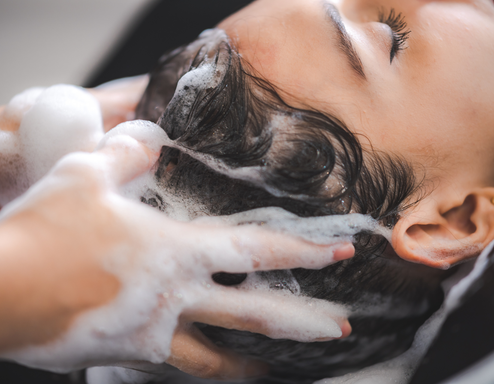 Shampoing et brushing cheveux longs