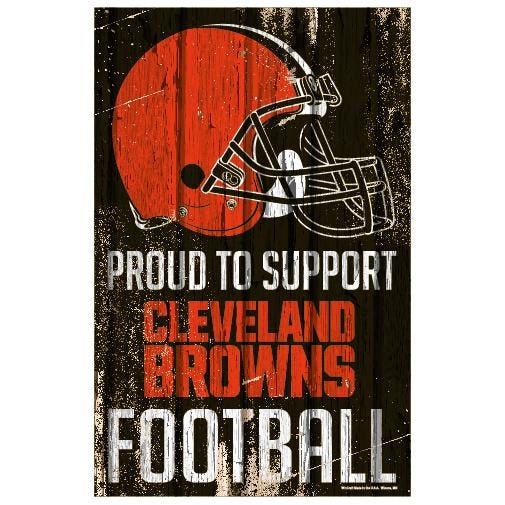 Cleveland Browns Proud to Support Wooden Sign 11x17"