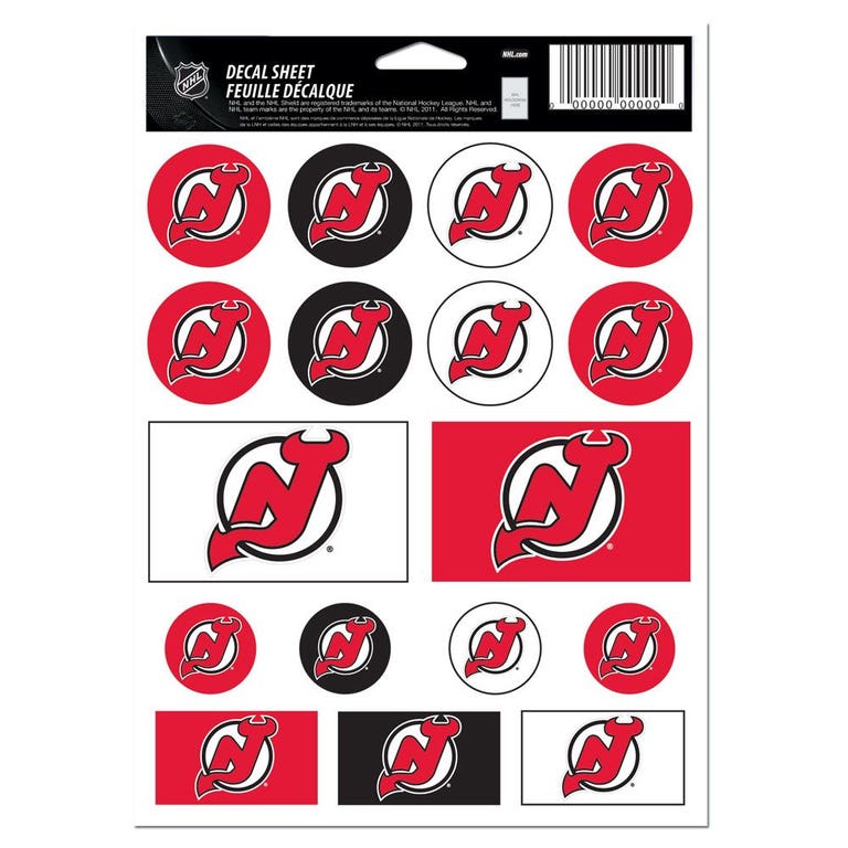 New Jersey Devils Vinyl Decal Sheet 5x7"