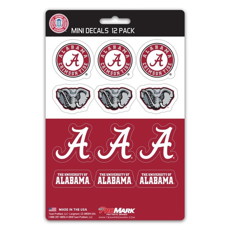 Alabama Crimson Tide Mini Decals 12pk Set
