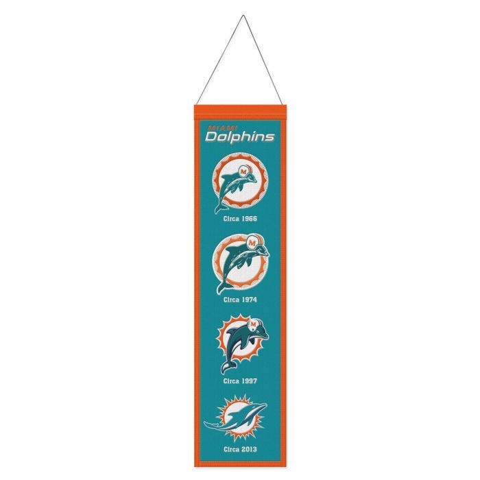 Miami Dolphins Wool Evolution Banner 8x32"