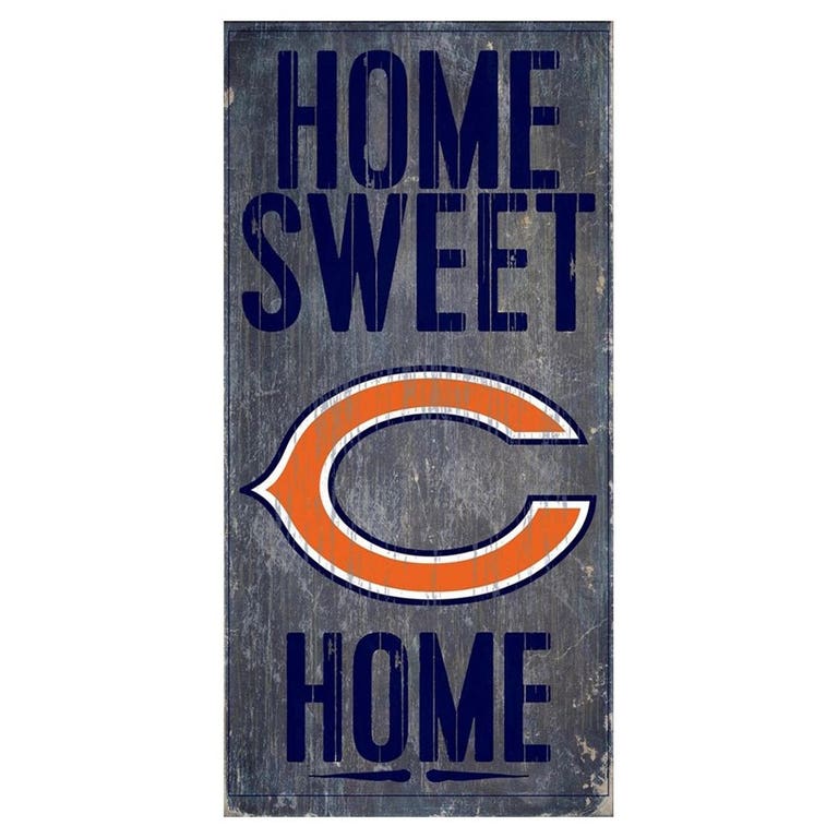Chicago Bears Wood Home Sweet Home Sign 6x12"