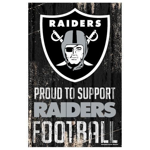 Las Vegas Raiders Proud to Support Wooden Sign 11x17"