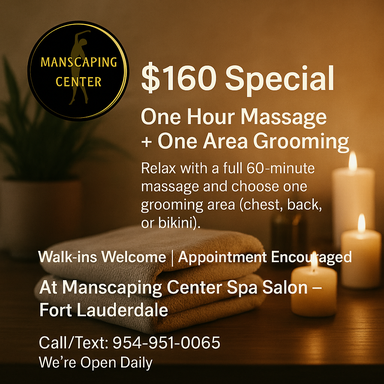$160 1 Hr. Massage + Grooming