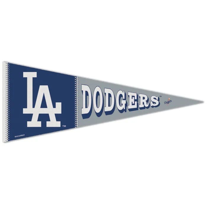 Los Angeles Dodgers Premium Block Pennant 12x30"