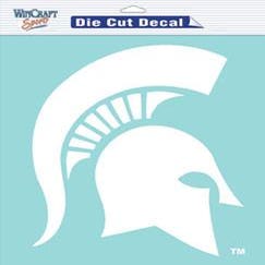 Michigan State Spartans White Perfect Cut Decal 8x8"